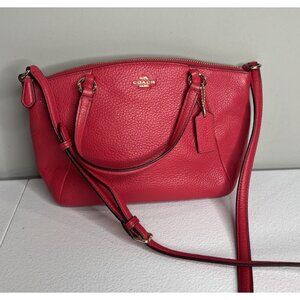 COACH Kelsey Mini Crossbody Satchel Bag Fuchsia Pink Pebbled Leather 57563
